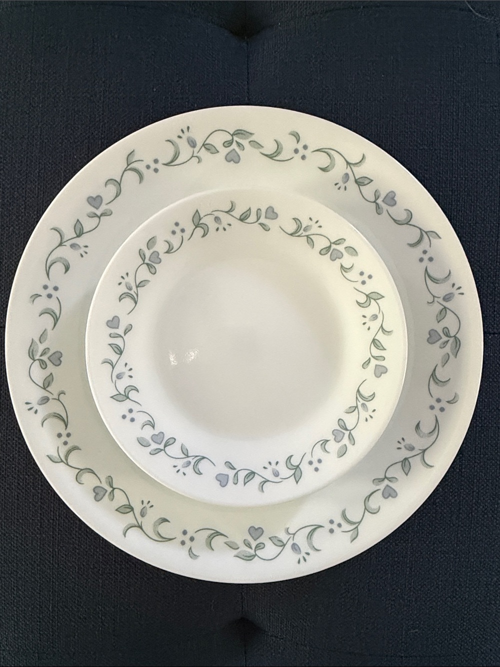 Corelle Country Cottage pattern dinner and salad plate set, 6 piece floral vine